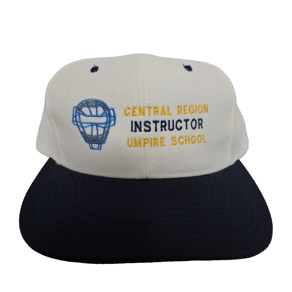NWOT 90s Vintage Little League Baseball Umpire School Instruct SnapBack Hat Cap